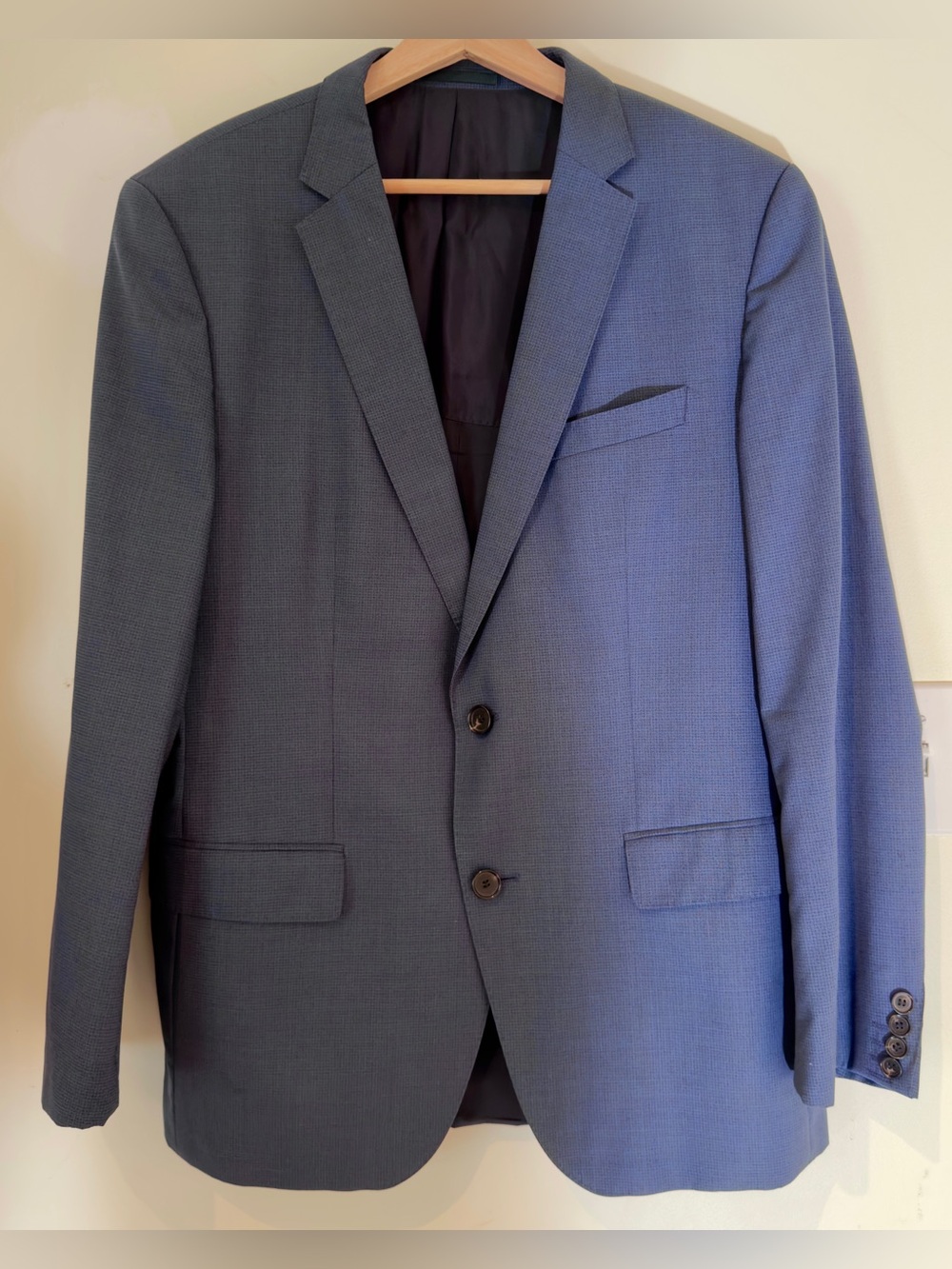 Hugo Boss Men's Slate Blue Sport Coat Blazer 42R Super 100 Virgin Wool